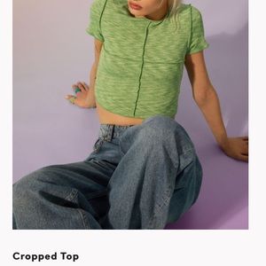 Green Crop Top sz L